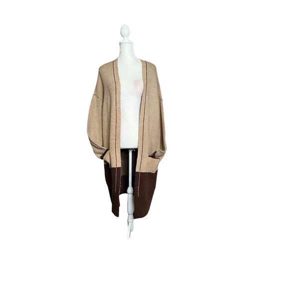 Devotion By Cyrus Oatmeal Heather Long Open Cardigan Duster Size XL NEW - Picture 3 of 8